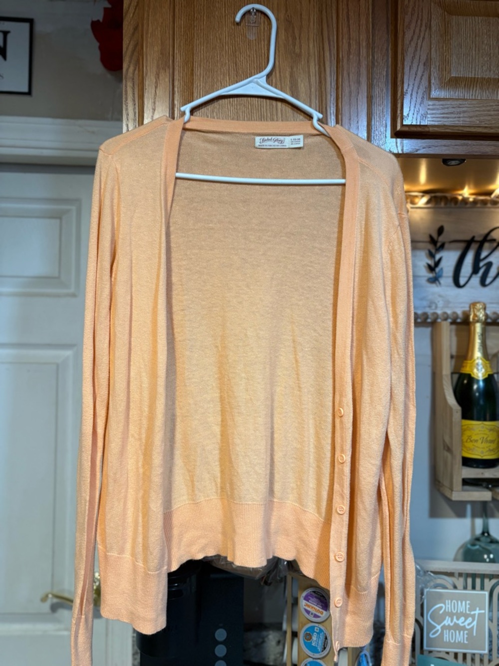Faded Glory Peach Button-Up Lightweight Women’s Cardigan
